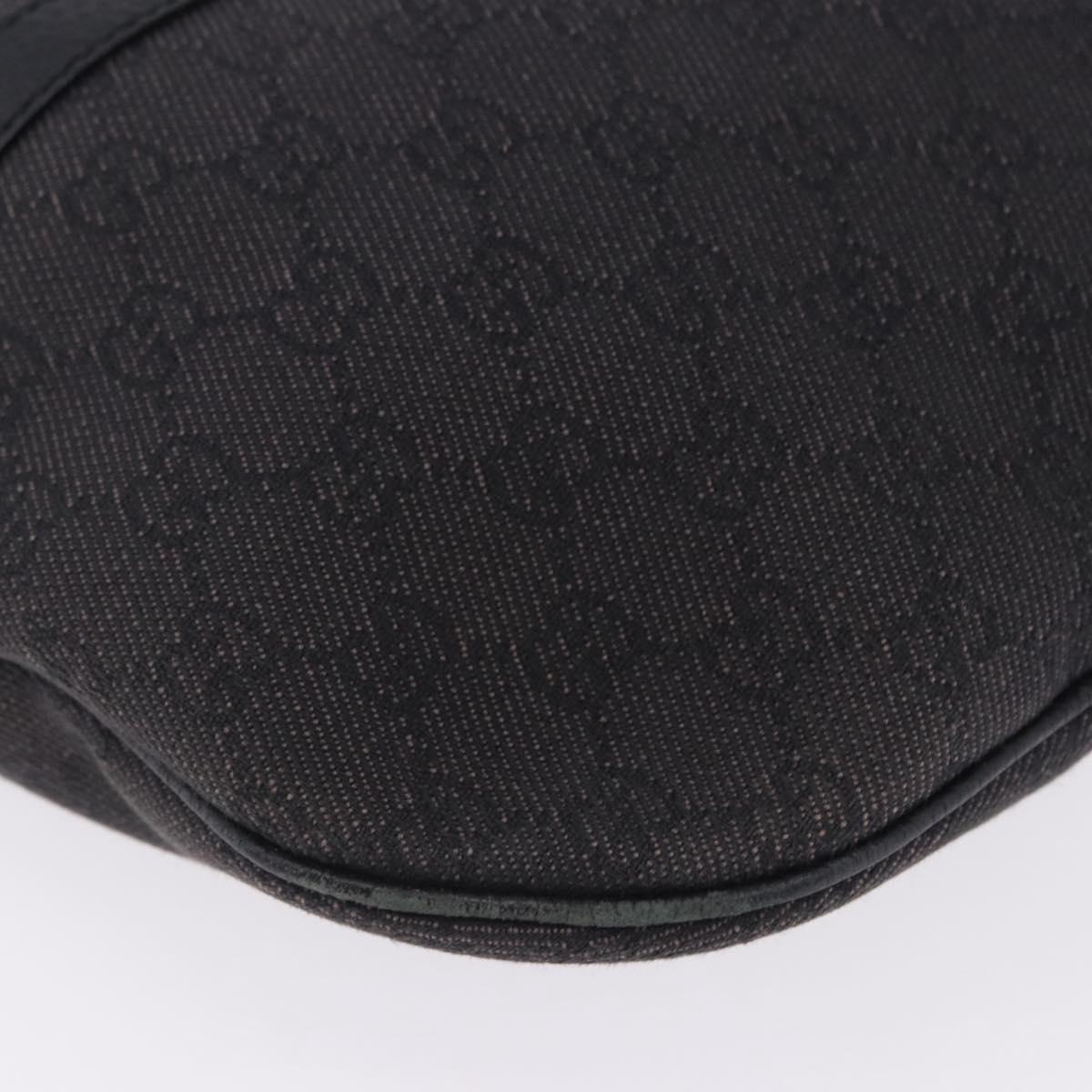 GUCCI GG Canvas Shoulder Bag Outlet Black Gold 257292 Auth 203234A