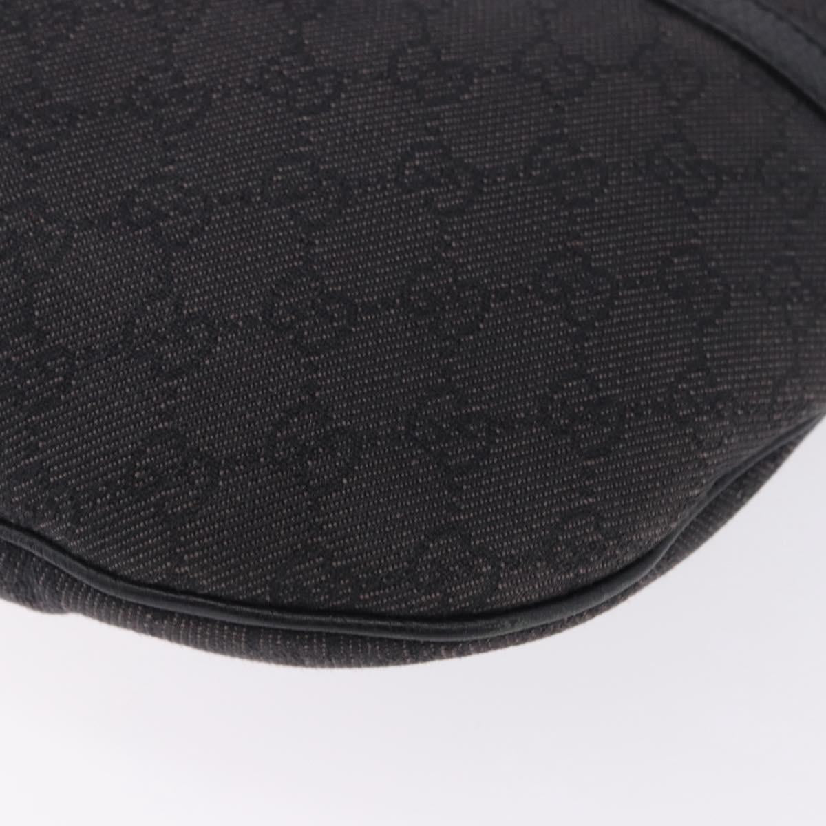 GUCCI GG Canvas Shoulder Bag Outlet Black Gold 257292 Auth 203234A