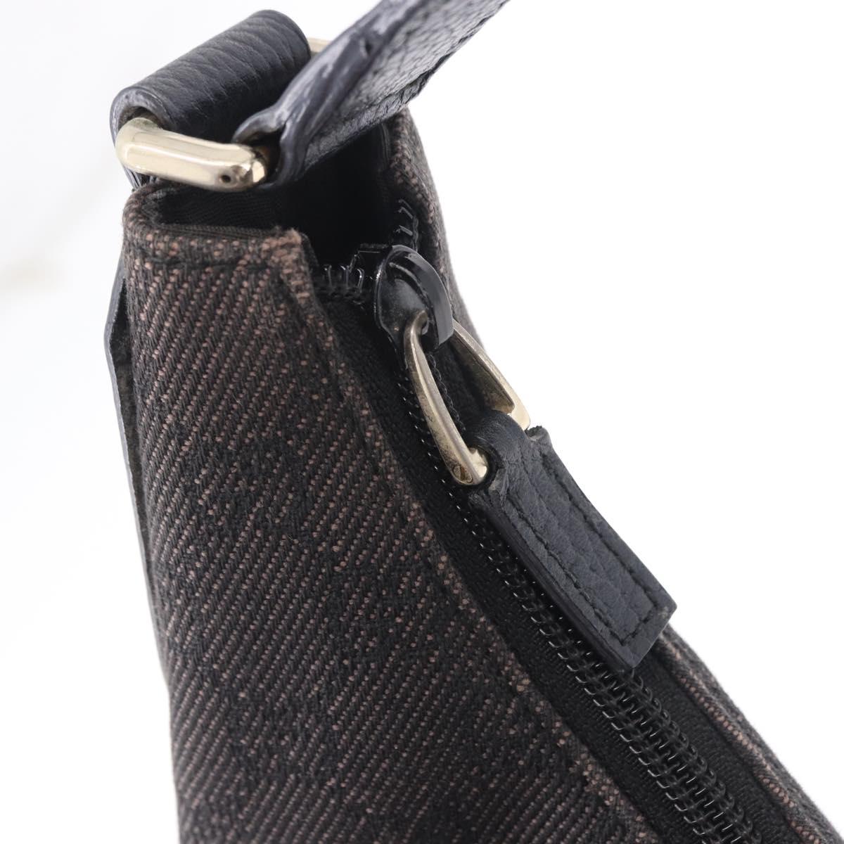 GUCCI GG Canvas Shoulder Bag Outlet Black Gold 257292 Auth 203234A