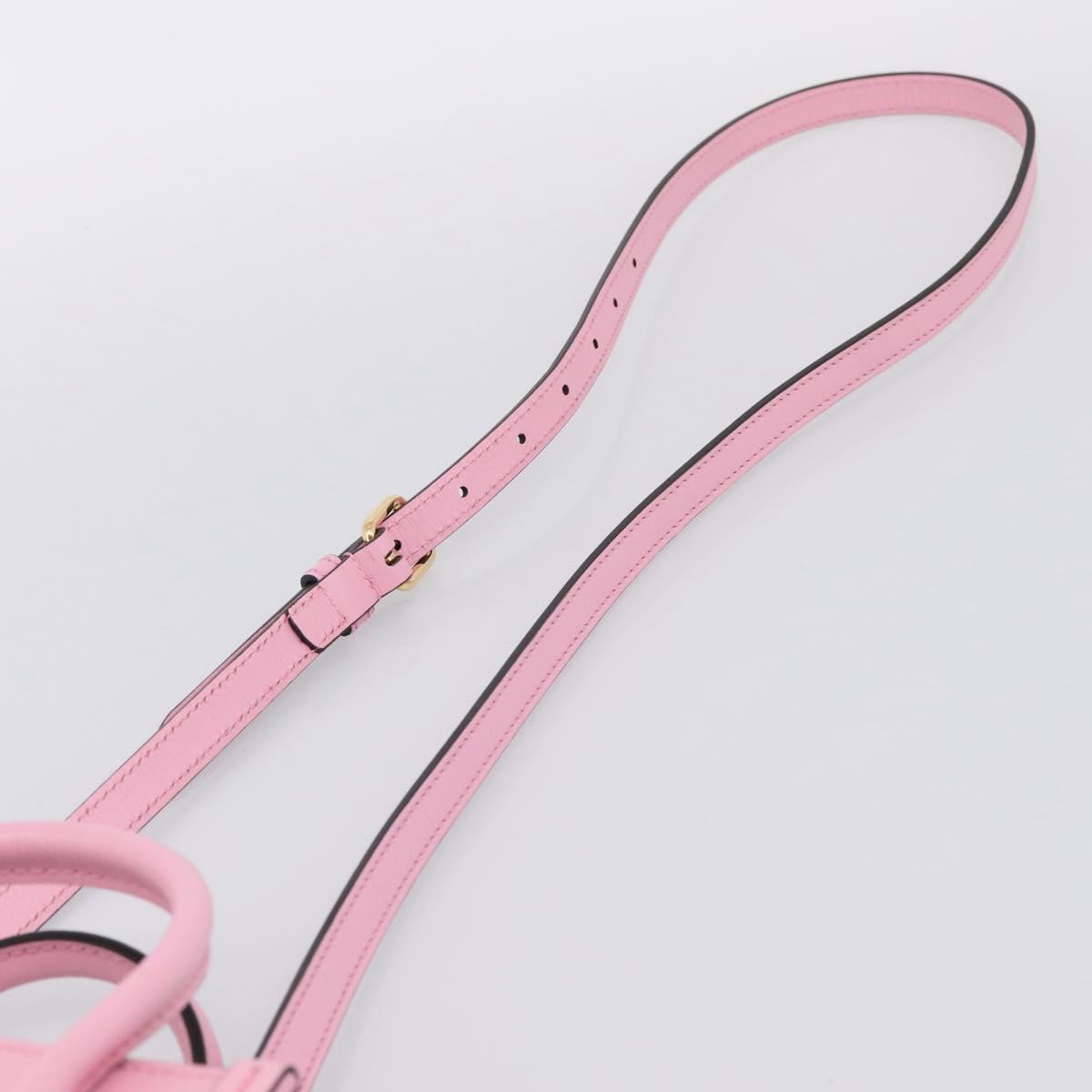 GUCCI Bananya Tote Bag Leather 2way Pink Gold 671623 Auth 203236M