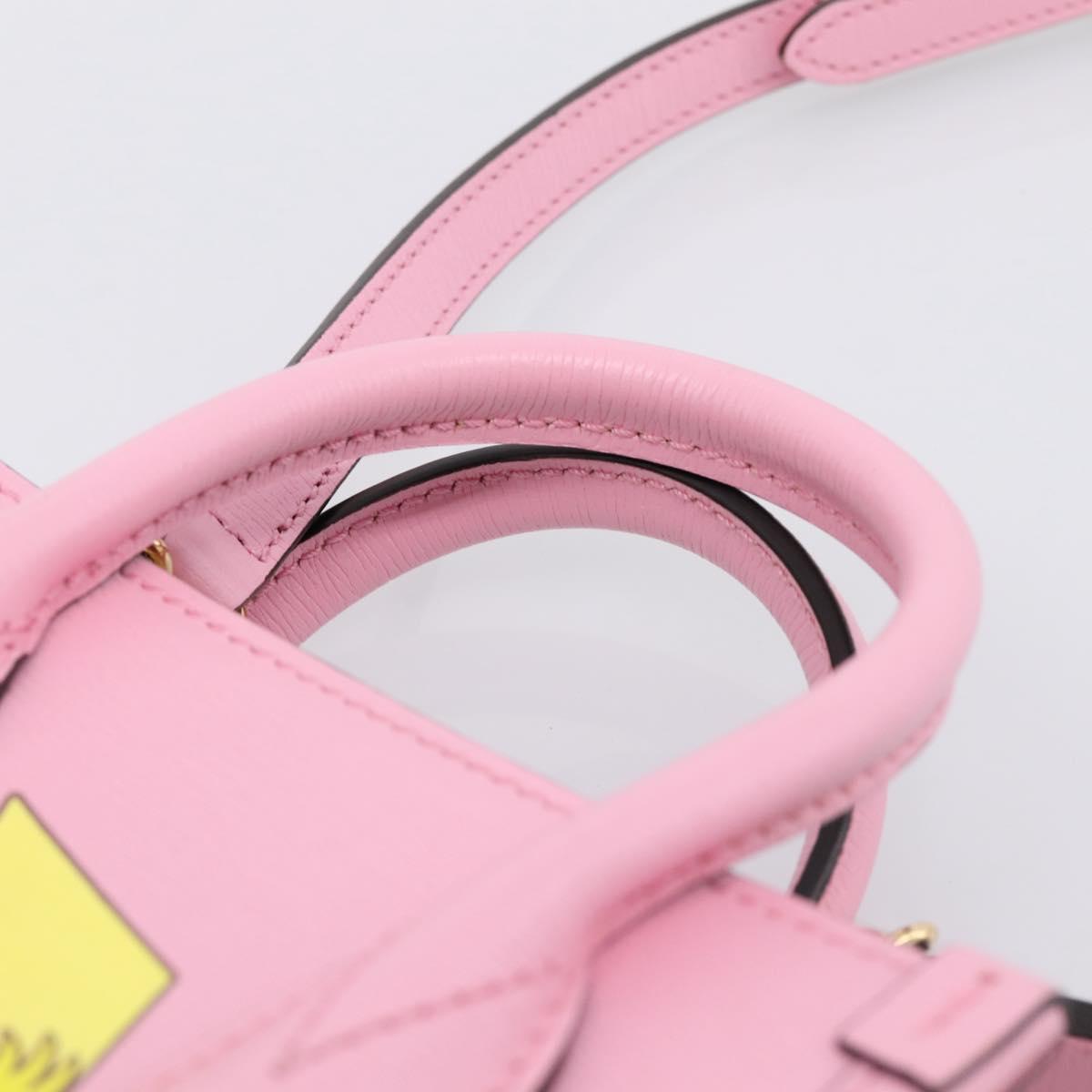 GUCCI Bananya Tote Bag Leather 2way Pink Gold 671623 Auth 203236M