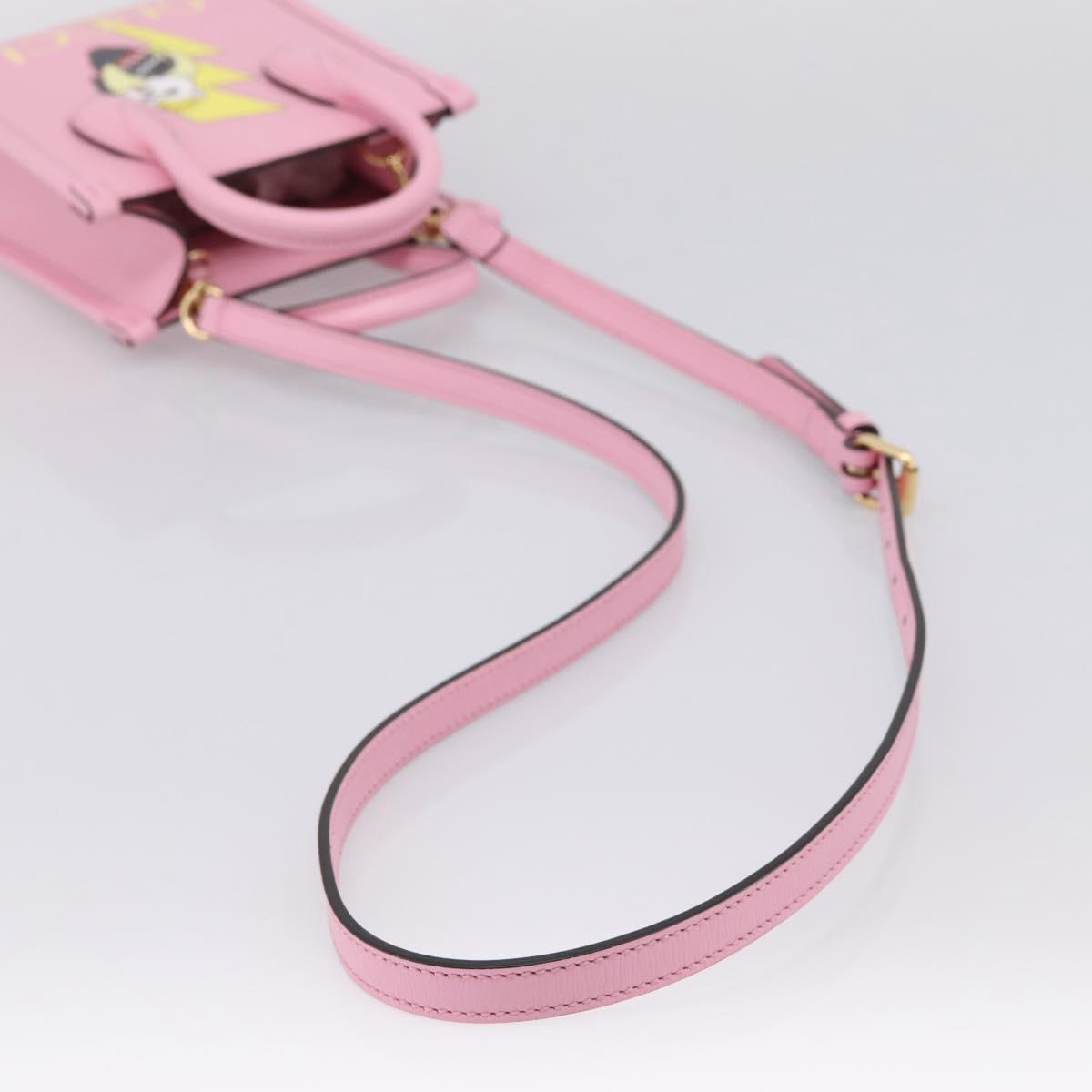 GUCCI Bananya Tote Bag Leather 2way Pink Gold 671623 Auth 203236M