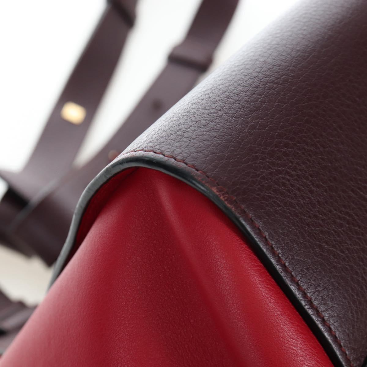LOEWE Hammock Shoulder Bag Leather Red Gold Auth 203238M