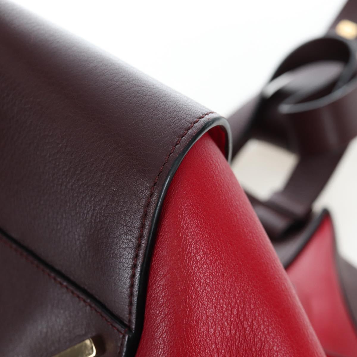 LOEWE Hammock Shoulder Bag Leather Red Gold Auth 203238M