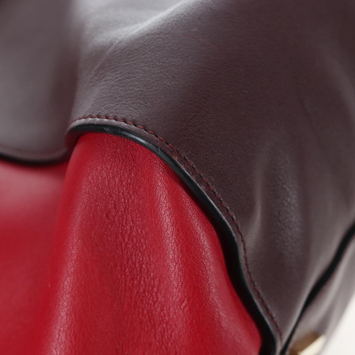 LOEWE Hammock Shoulder Bag Leather Red Gold Auth 203238M