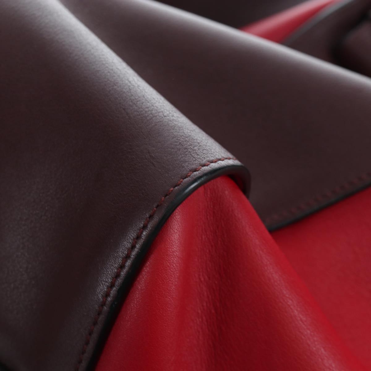 LOEWE Hammock Shoulder Bag Leather Red Gold Auth 203238M