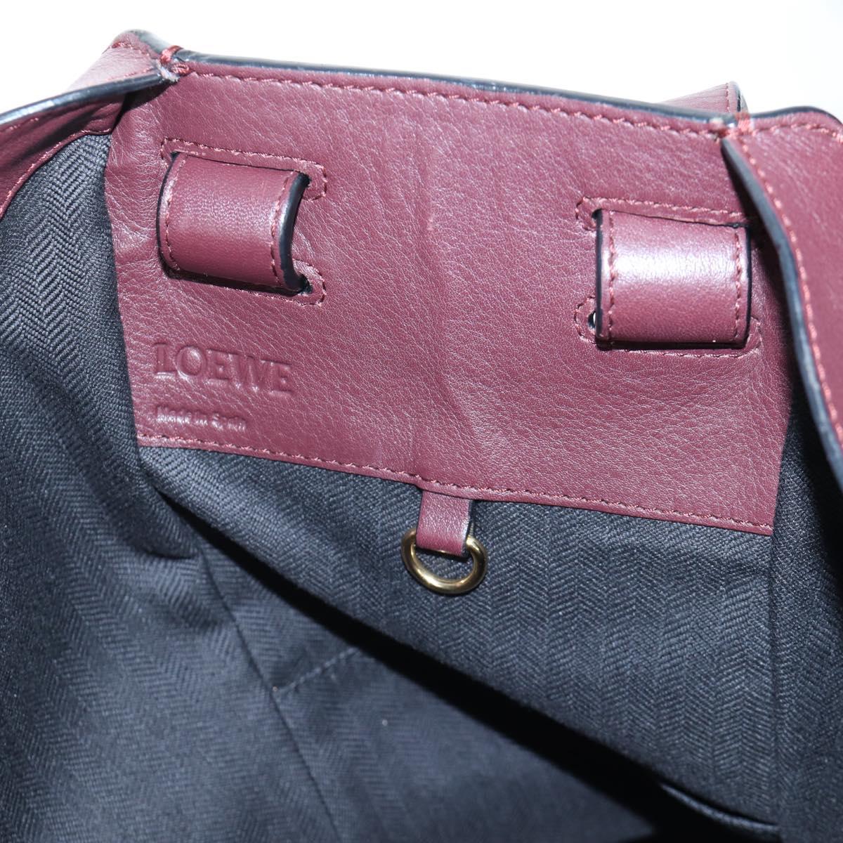 LOEWE Hammock Shoulder Bag Leather Red Gold Auth 203238M