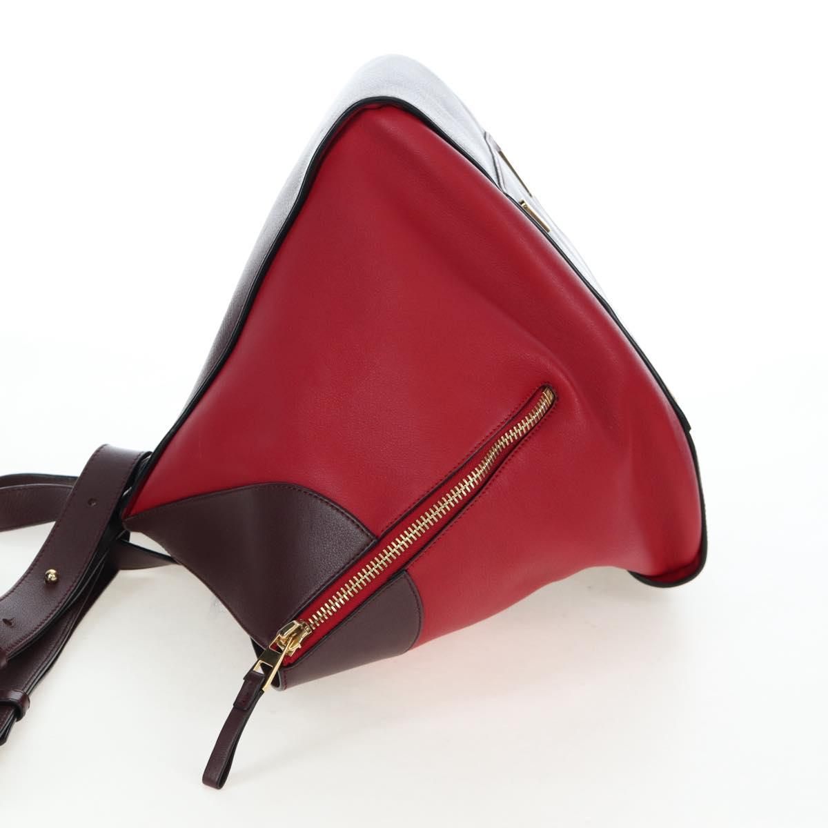 LOEWE Hammock Shoulder Bag Leather Red Gold Auth 203238M