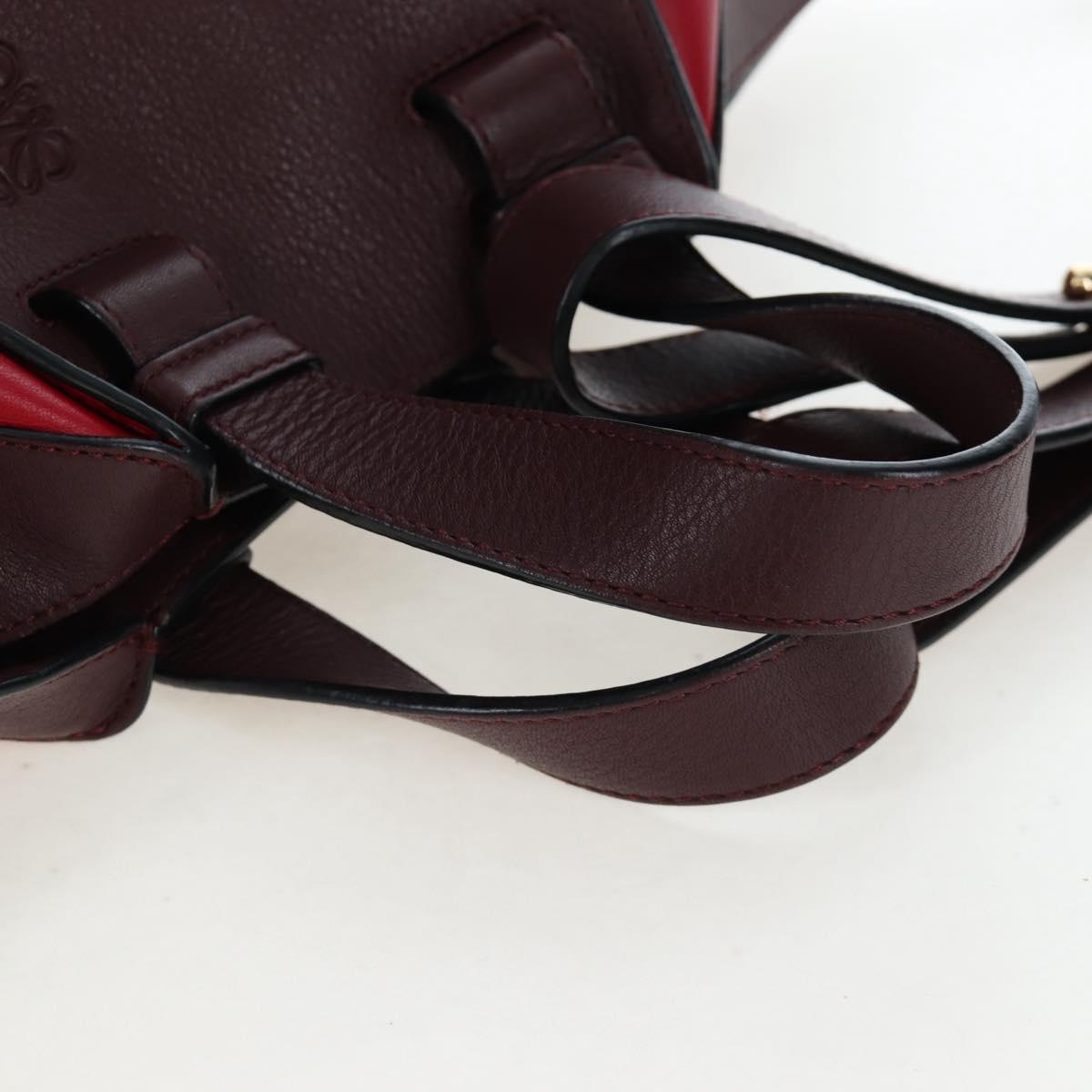 LOEWE Hammock Shoulder Bag Leather Red Gold Auth 203238M