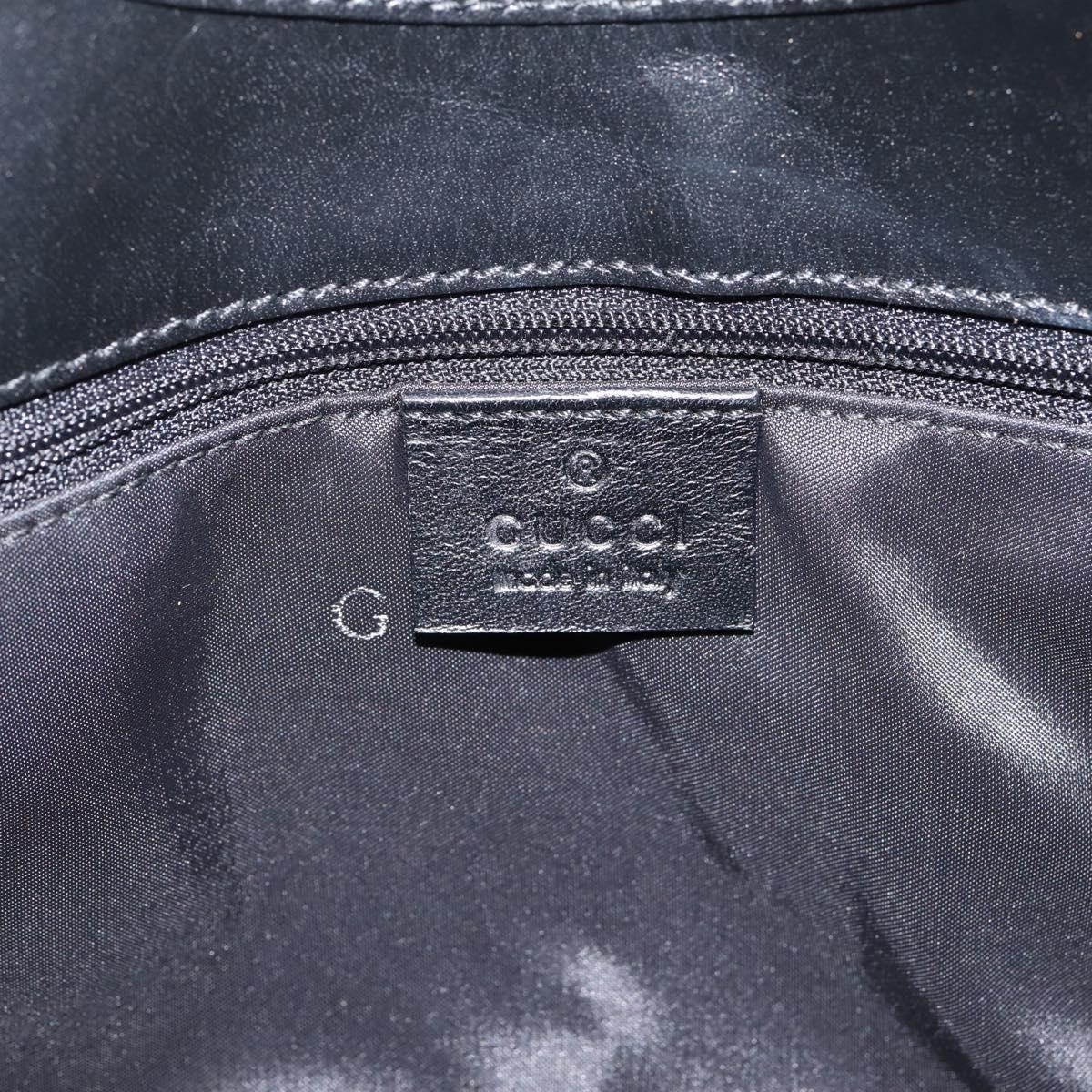GUCCI GG Canvas Jackie Hand Bag Black Silver 002 1067 Auth 203240V