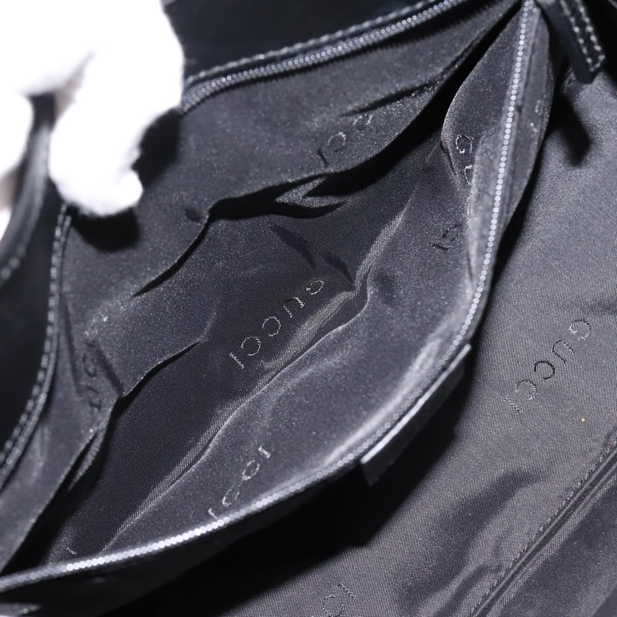 GUCCI GG Canvas Jackie Hand Bag Black Silver 002 1067 Auth 203240V