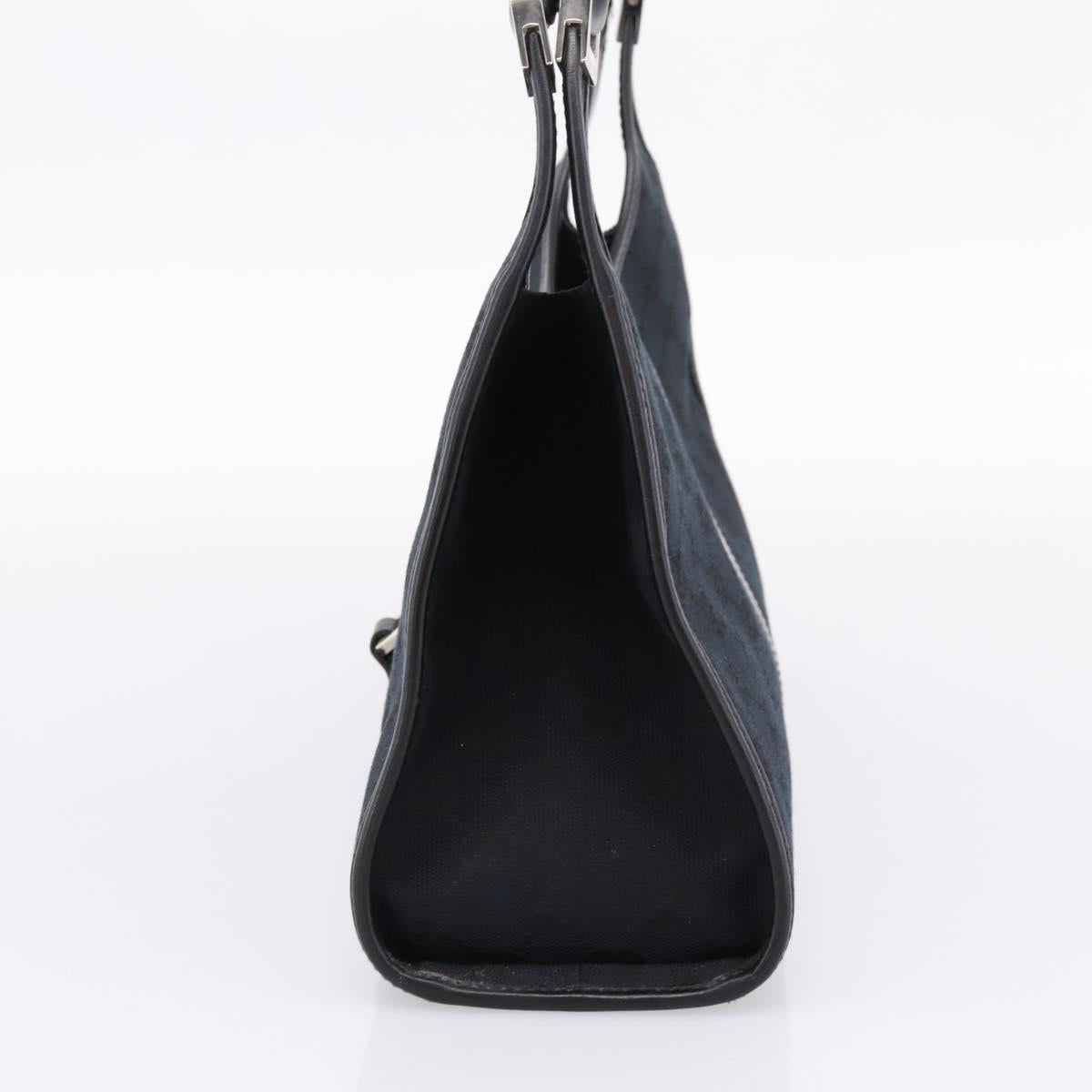 GUCCI GG Canvas Jackie Hand Bag Black Silver 002 1067 Auth 203240V