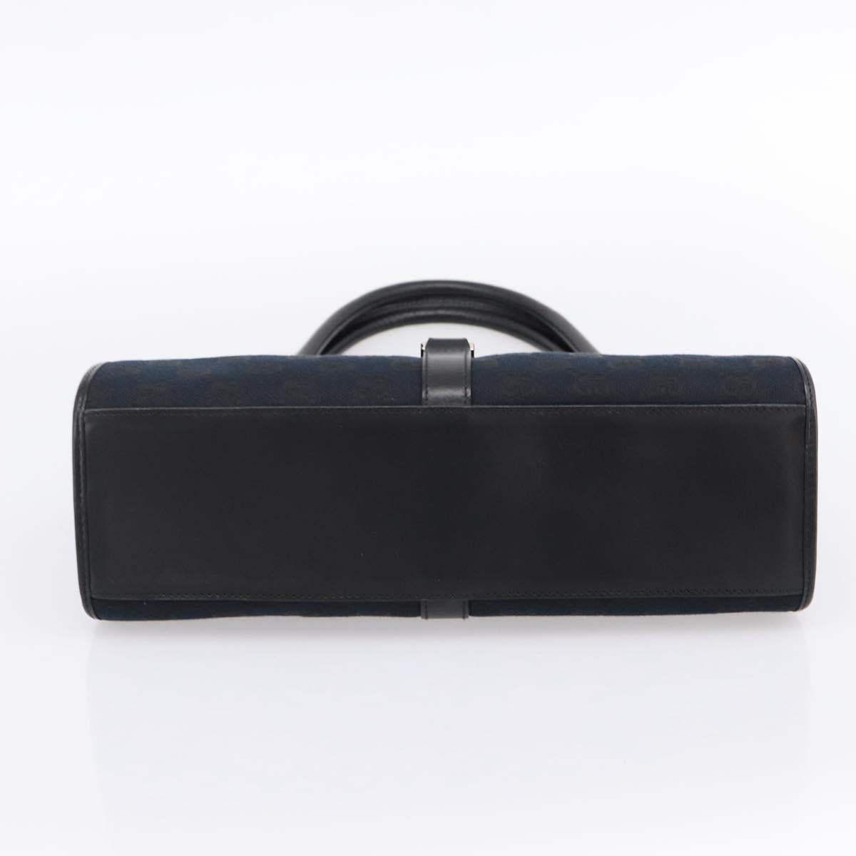 GUCCI GG Canvas Jackie Hand Bag Black Silver 002 1067 Auth 203240V
