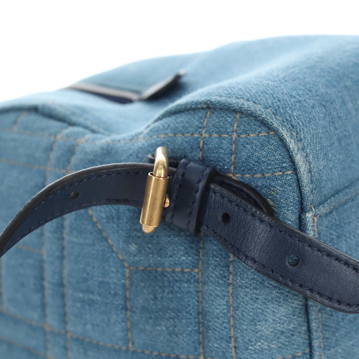 GUCCI GG Marmont Backpack Denim Blue Gold 476671 Auth 203241M
