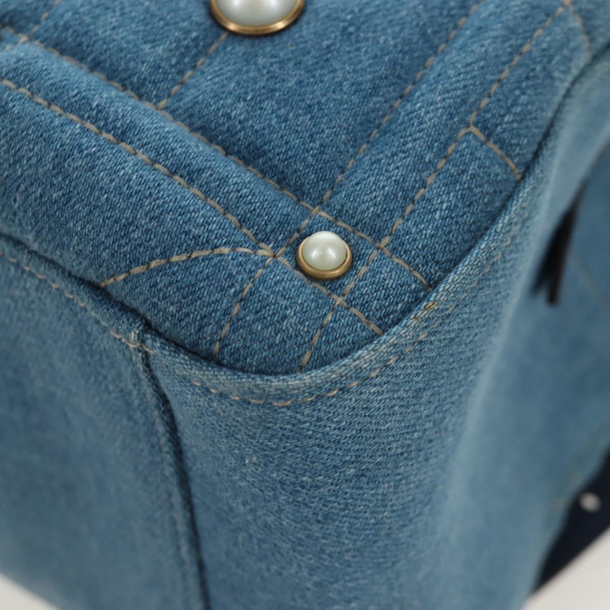 GUCCI GG Marmont Backpack Denim Blue Gold 476671 Auth 203241M