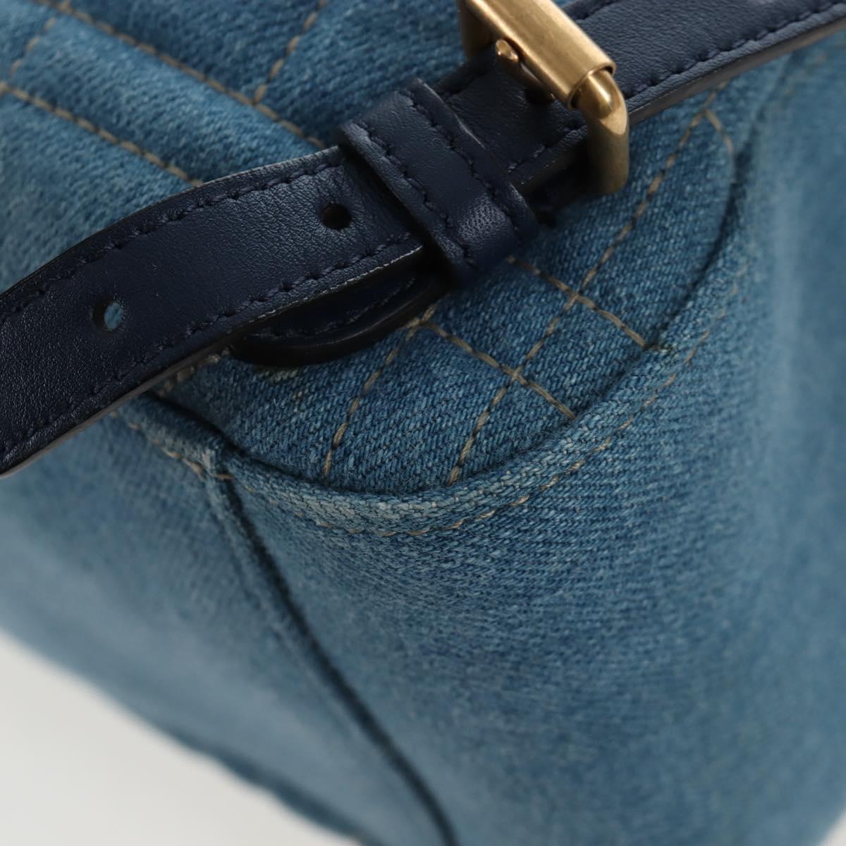 GUCCI GG Marmont Backpack Denim Blue Gold 476671 Auth 203241M