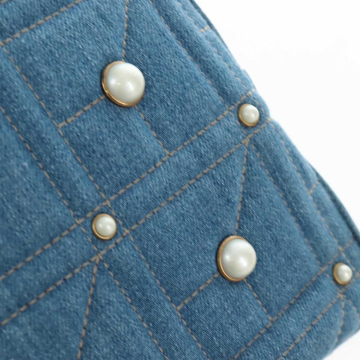 GUCCI GG Marmont Backpack Denim Blue Gold 476671 Auth 203241M