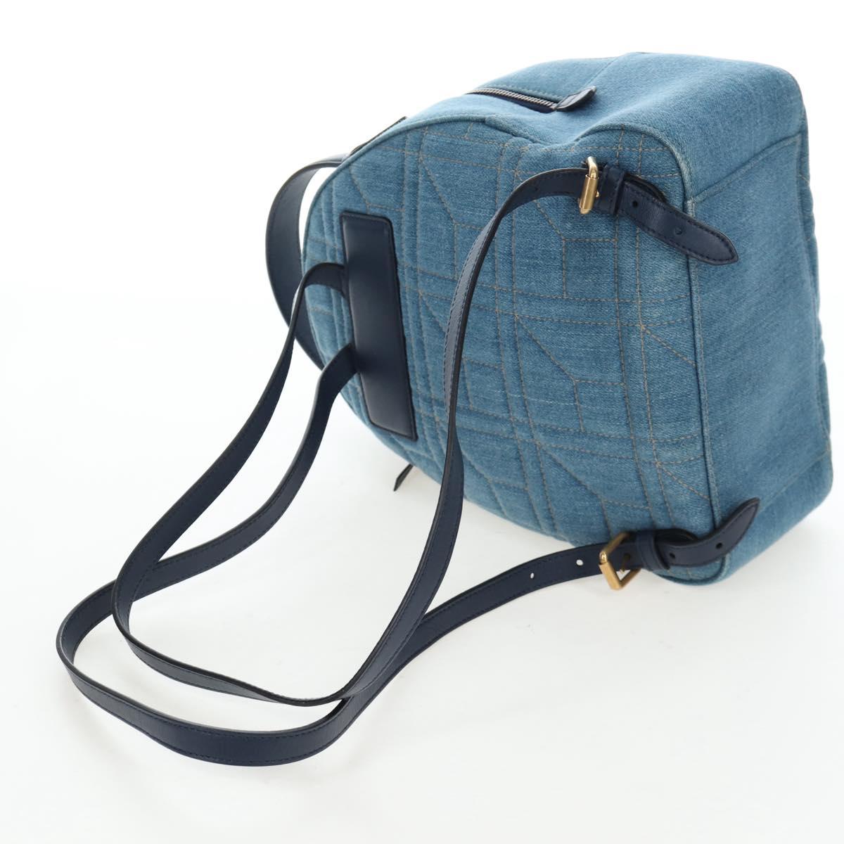 GUCCI GG Marmont Backpack Denim Blue Gold 476671 Auth 203241M