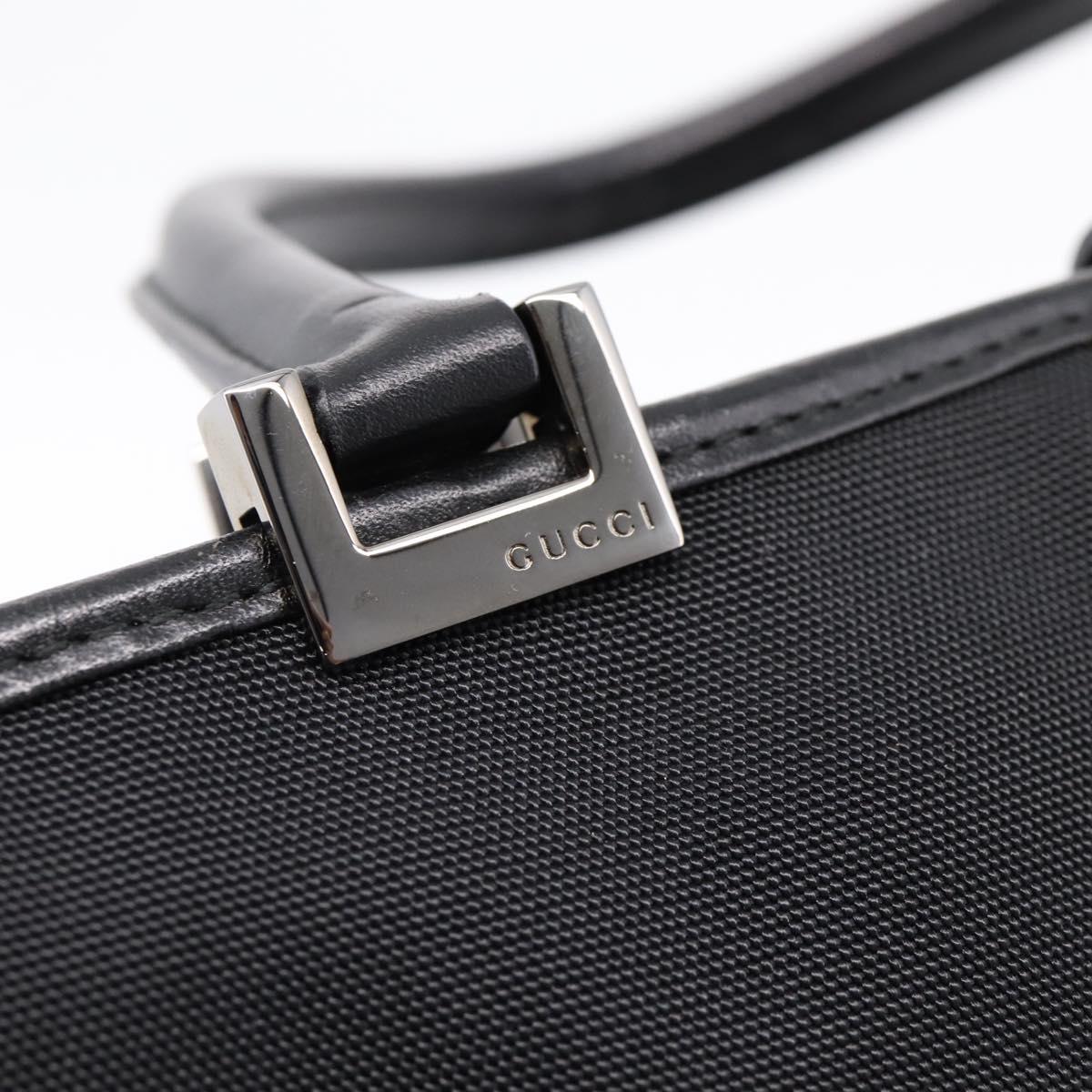 GUCCI Jackie Hand Bag Canvas Black Silver 002 1065 Auth 203243A