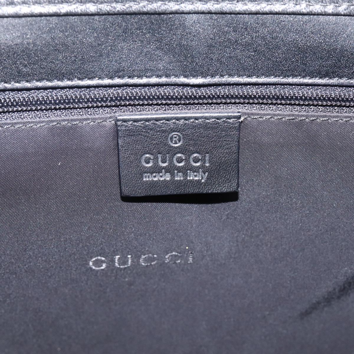GUCCI Jackie Hand Bag Canvas Black Silver 002 1065 Auth 203243A