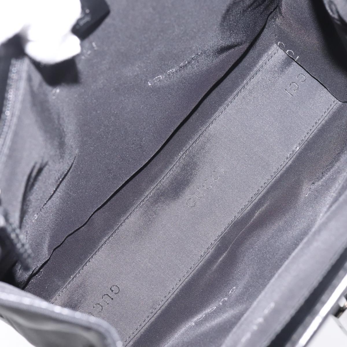 GUCCI Jackie Hand Bag Canvas Black Silver 002 1065 Auth 203243A