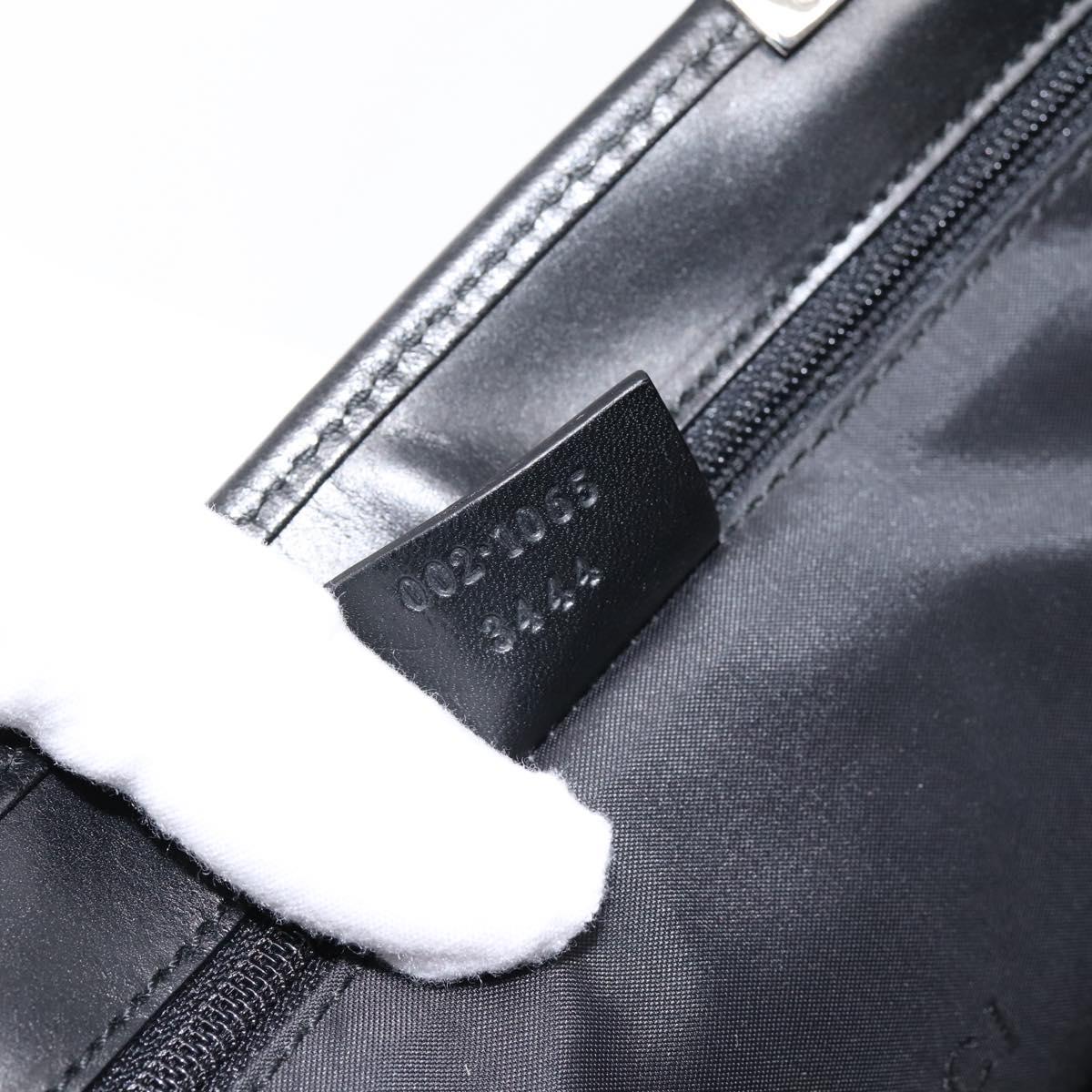 GUCCI Jackie Hand Bag Canvas Black Silver 002 1065 Auth 203243A