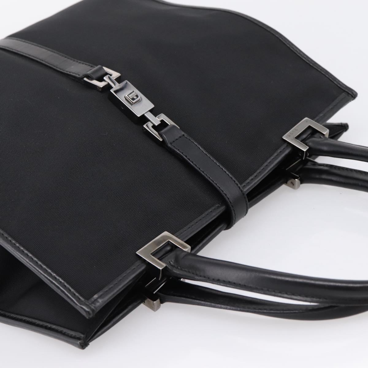 GUCCI Jackie Hand Bag Canvas Black Silver 002 1065 Auth 203243A