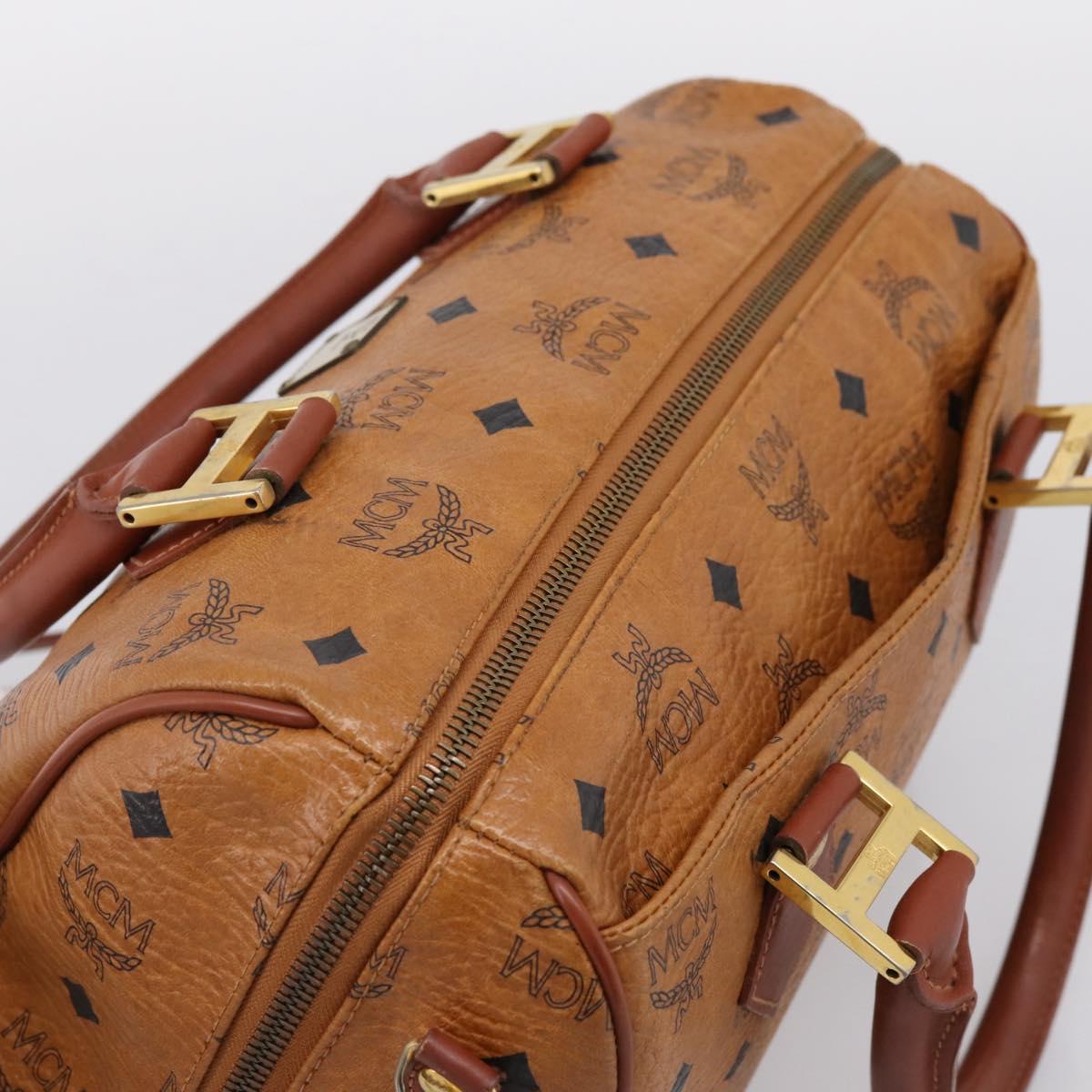 MCM Logogram Vicetos Hand Bag PVC Leather 2way Brown Gold Auth 203245A