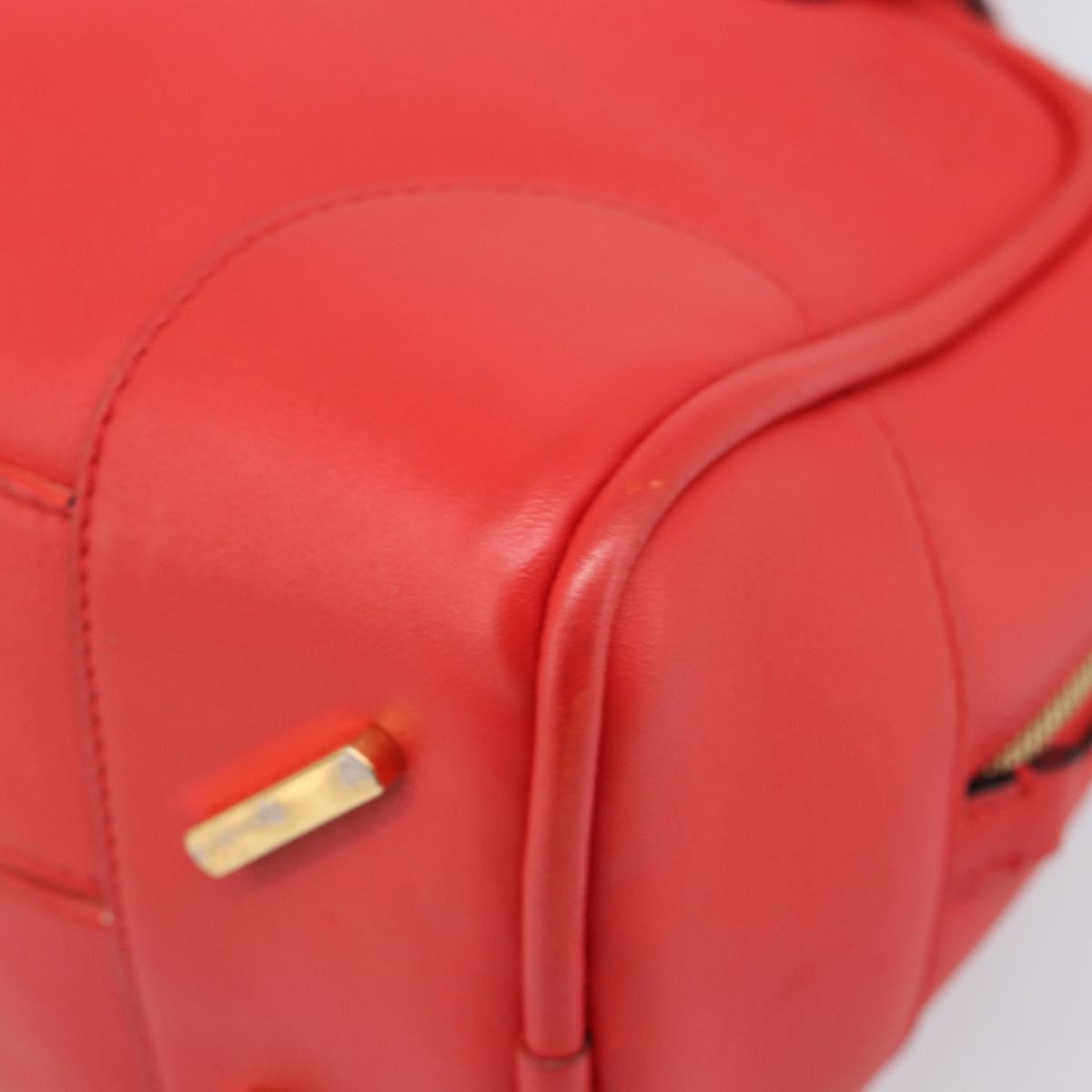 LOEWE Hand Bag Leather 2way Red Gold Auth 203246M