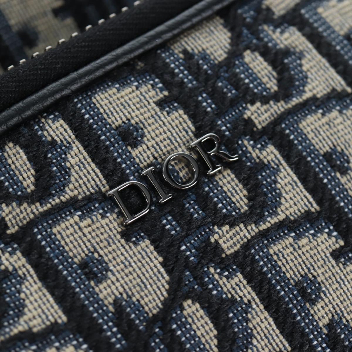 Christian Dior Trotter Canvas Backpack Jacquard Navy Silver Auth 203250SAM
