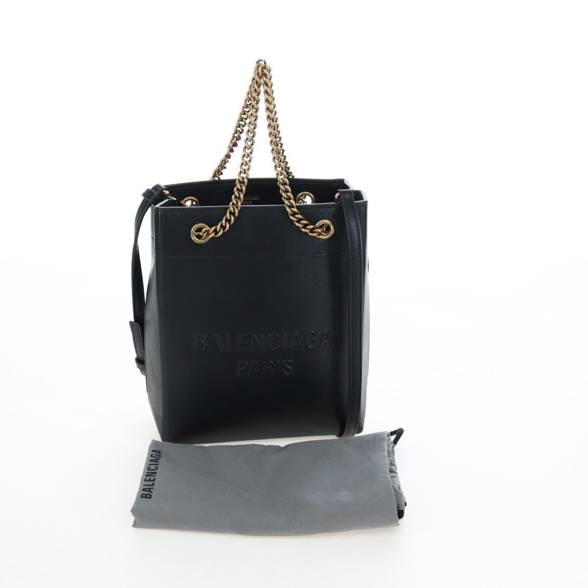 BALENCIAGA Duty Free Tote Bag Leather 2way Black Gold 787982 Auth 203253M
