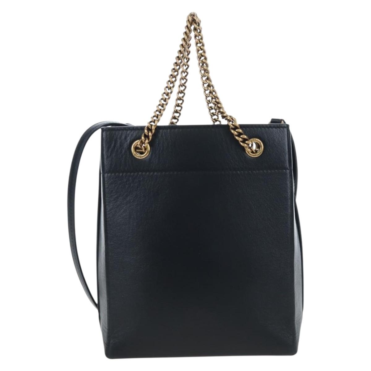BALENCIAGA Duty Free Tote Bag Leather 2way Black Gold 787982 Auth 203253M