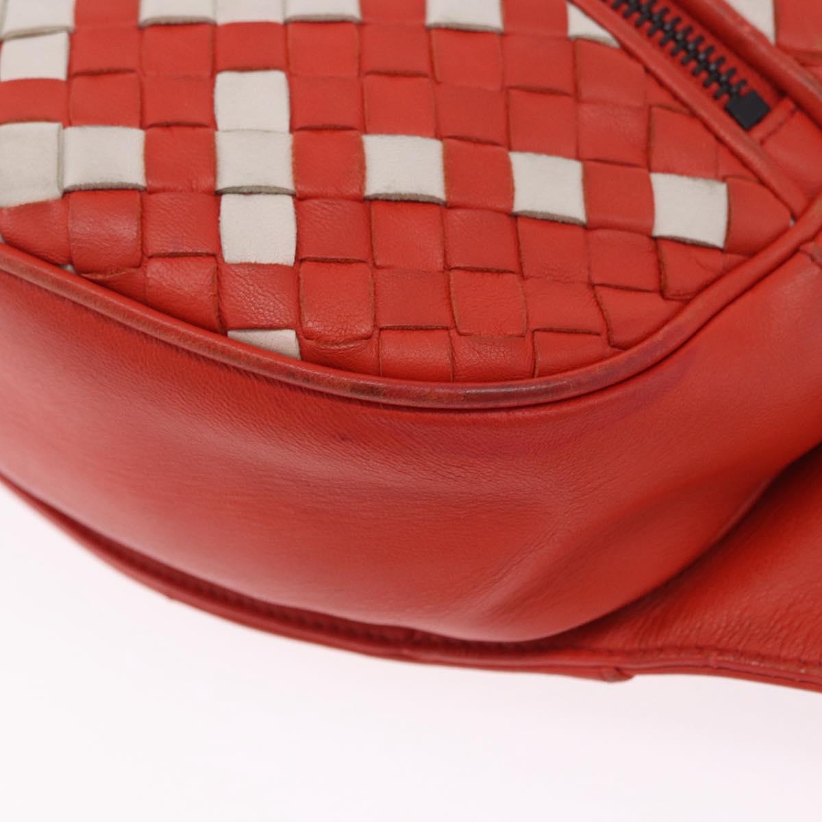 BOTTEGA VENETA INTRECCIATO Waist Bag Leather Red Auth 203258A