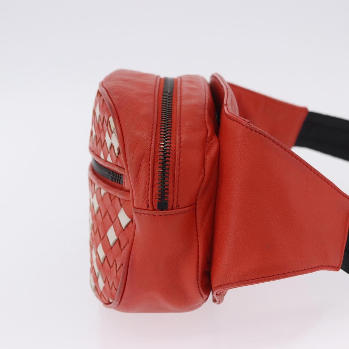 BOTTEGA VENETA INTRECCIATO Waist Bag Leather Red Auth 203258A