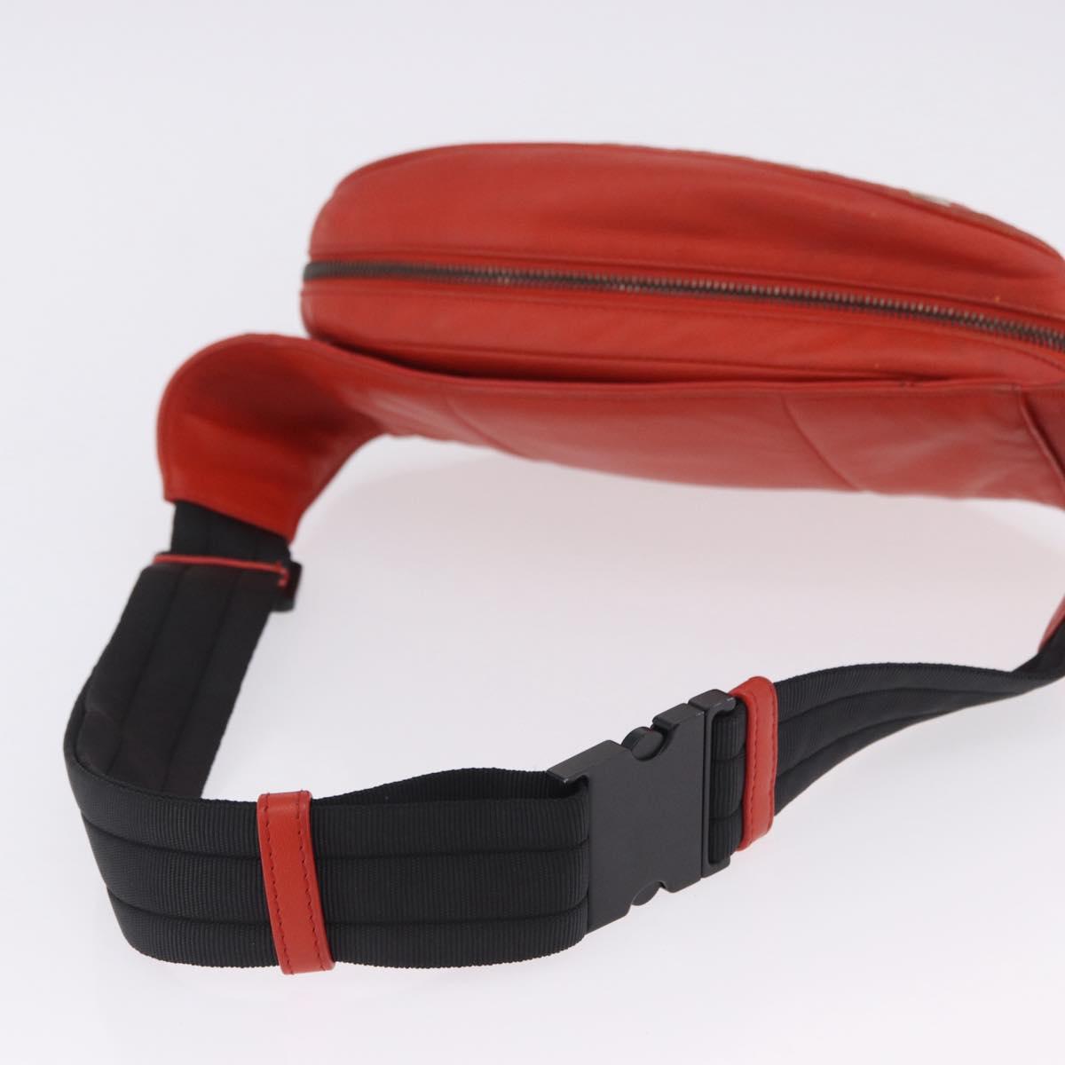 BOTTEGA VENETA INTRECCIATO Waist Bag Leather Red Auth 203258A