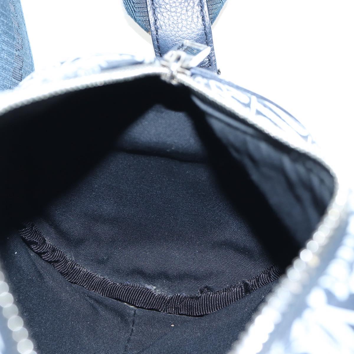 Christian Dior STUSSY Collaboration Bag Leather Navy Silver Auth 203259SAM