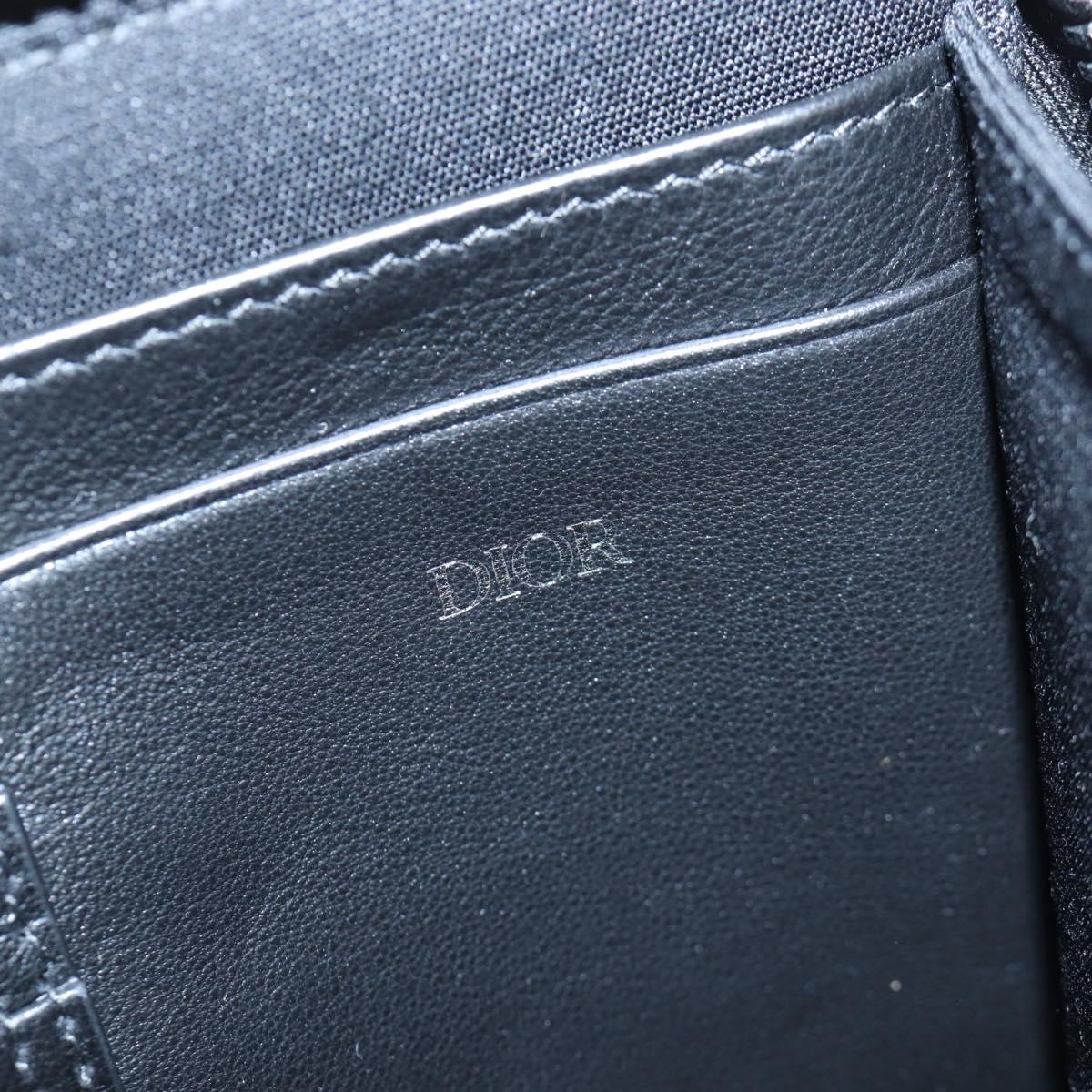 Christian Dior CD Diamond Messenger Shoulder Pouch PVC Black Silver Auth 203261V