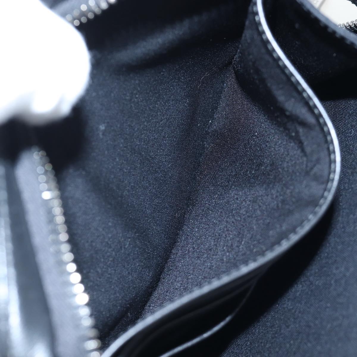 Christian Dior CD Diamond Messenger Shoulder Pouch PVC Black Silver Auth 203261V