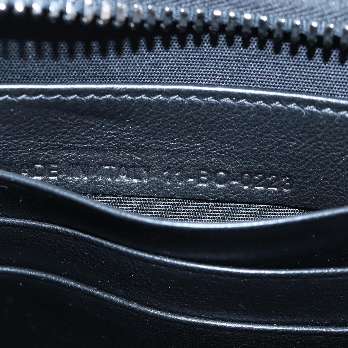 Christian Dior CD Diamond Messenger Shoulder Pouch PVC Black Silver Auth 203261V