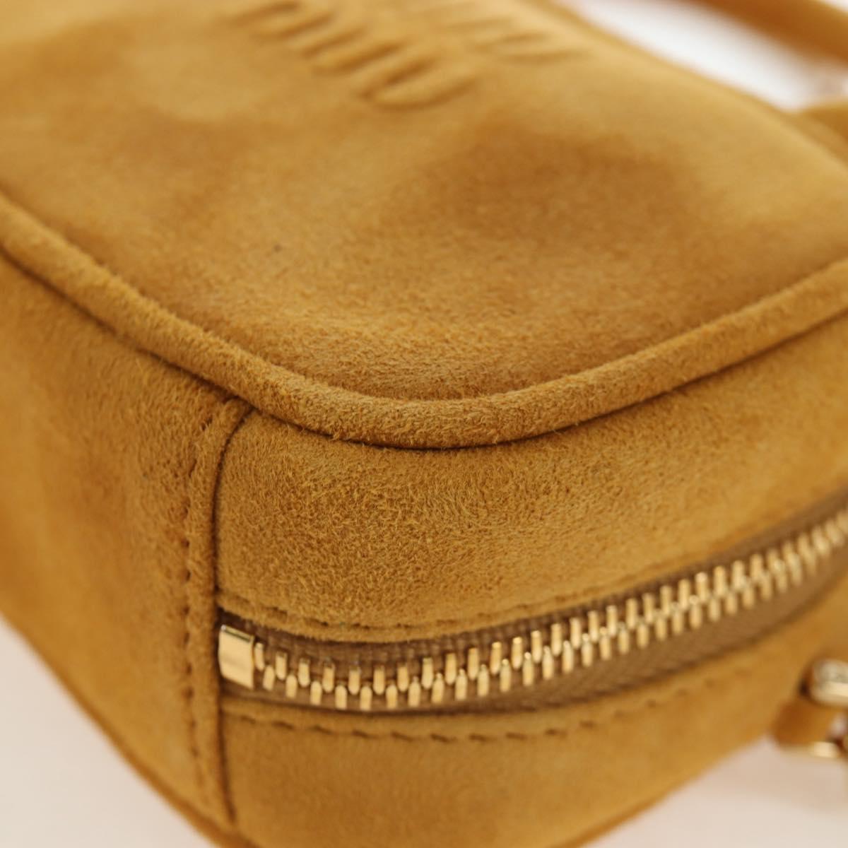 Miu Miu Micro Bag Suede 2way Yellow Gold Auth 203262M