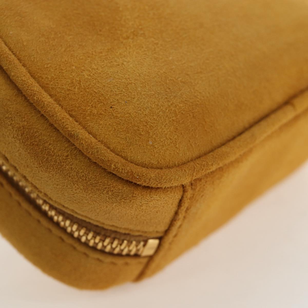 Miu Miu Micro Bag Suede 2way Yellow Gold Auth 203262M