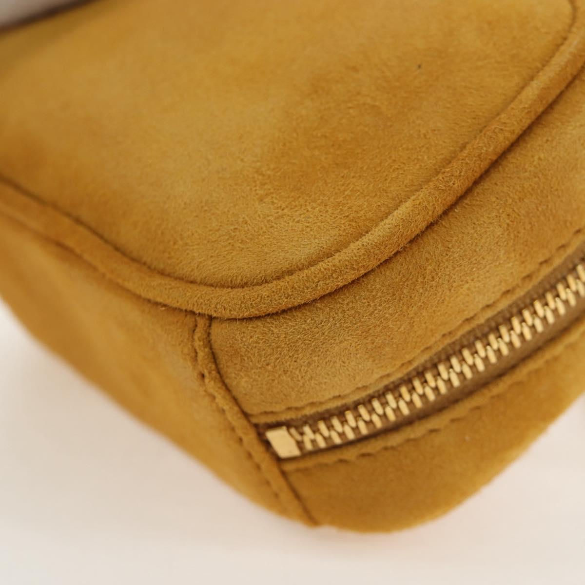Miu Miu Micro Bag Suede 2way Yellow Gold Auth 203262M