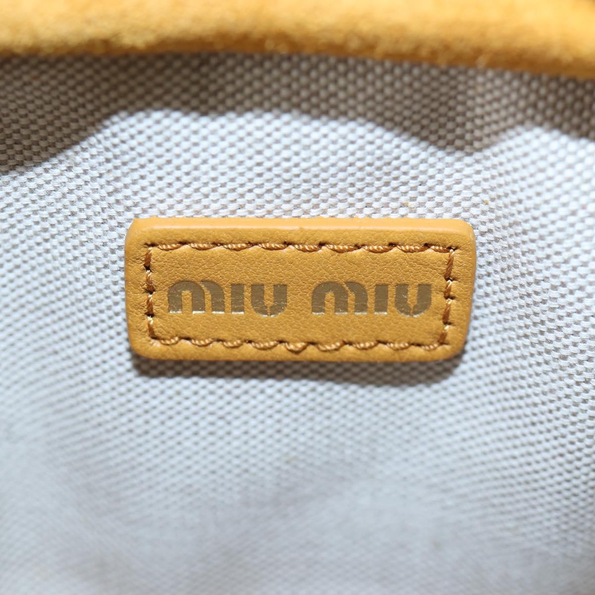 Miu Miu Micro Bag Suede 2way Yellow Gold Auth 203262M