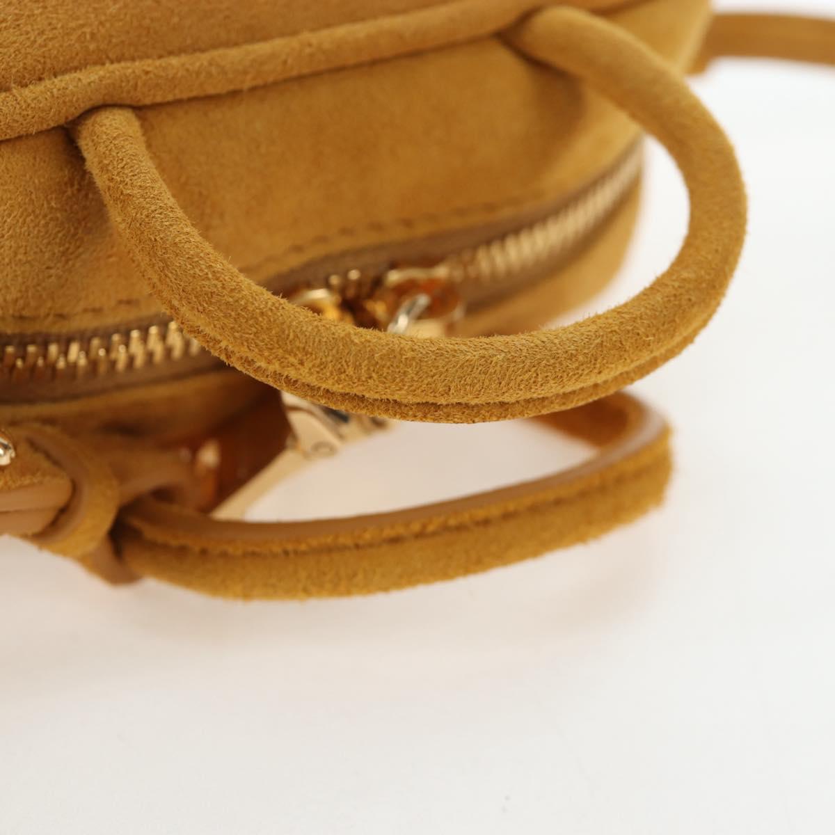 Miu Miu Micro Bag Suede 2way Yellow Gold Auth 203262M
