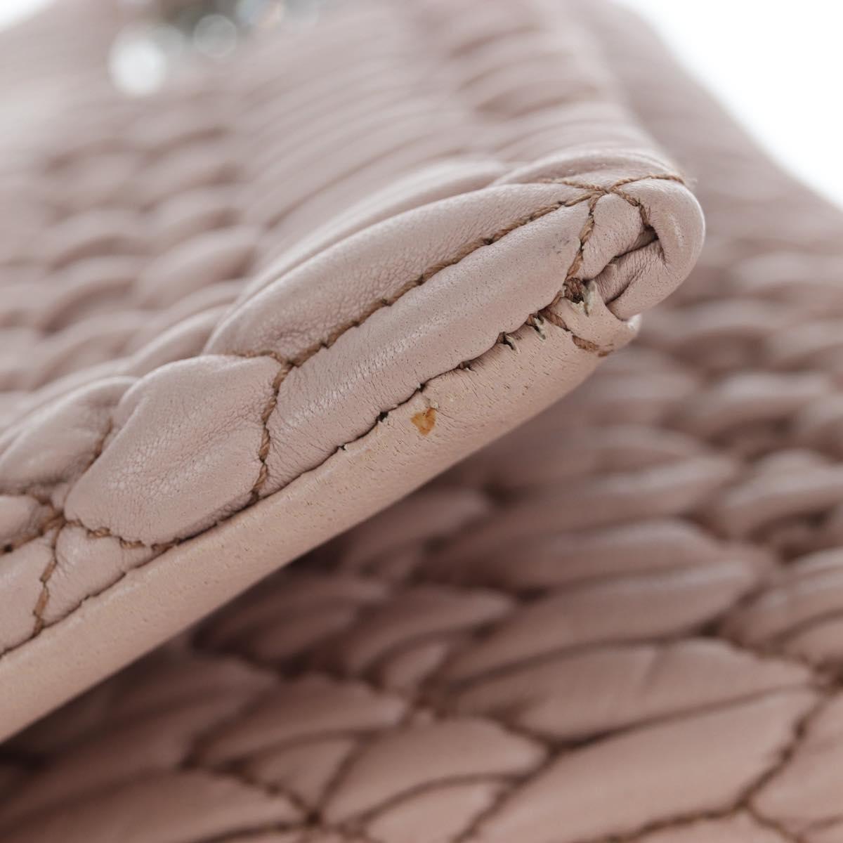 Miu Miu Nappa Crystal Matelasse Bag Leather 3way Pink Silver Auth 203264M