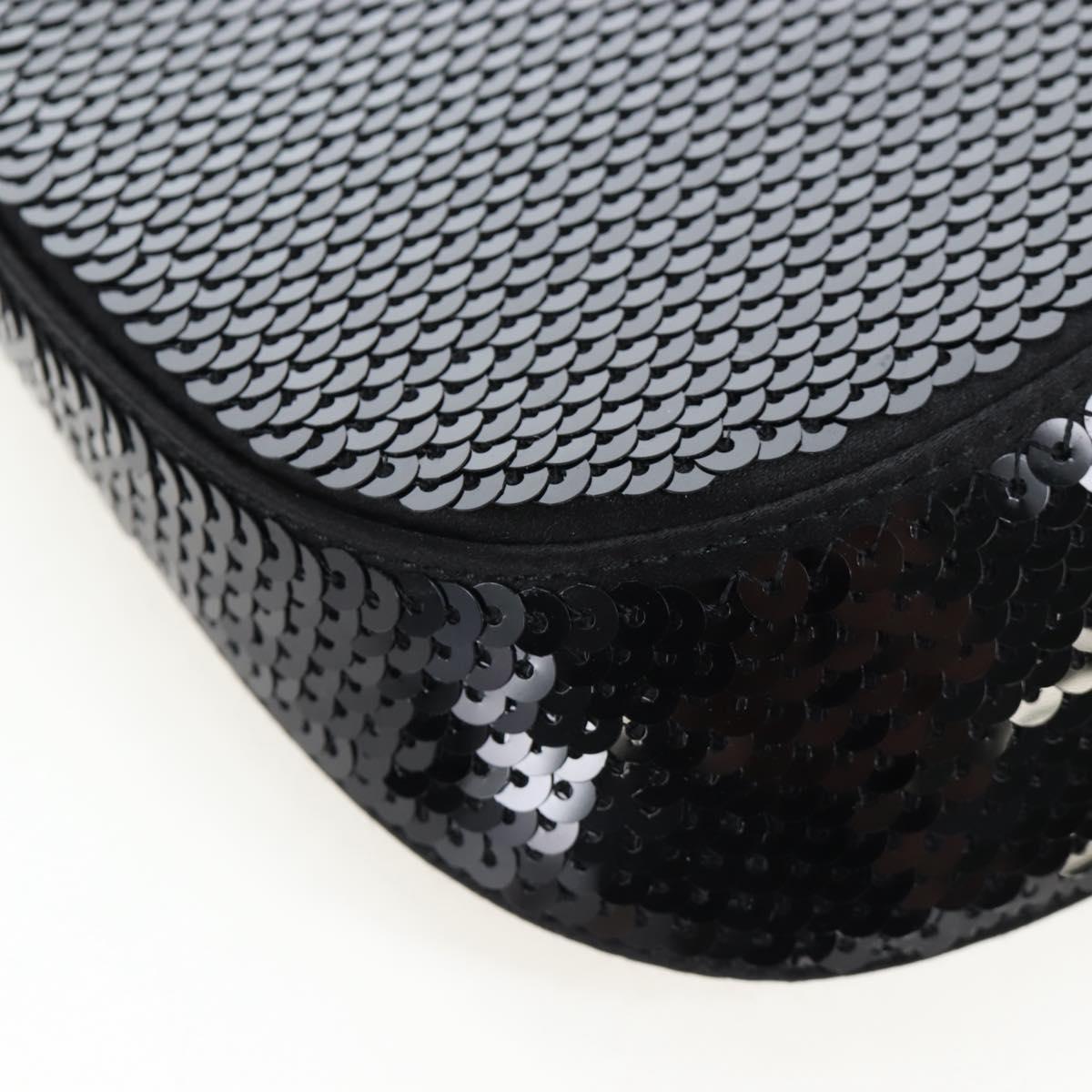 PRADA Shoulder Bag Sequin 2way Black Silver Auth 203265SAM