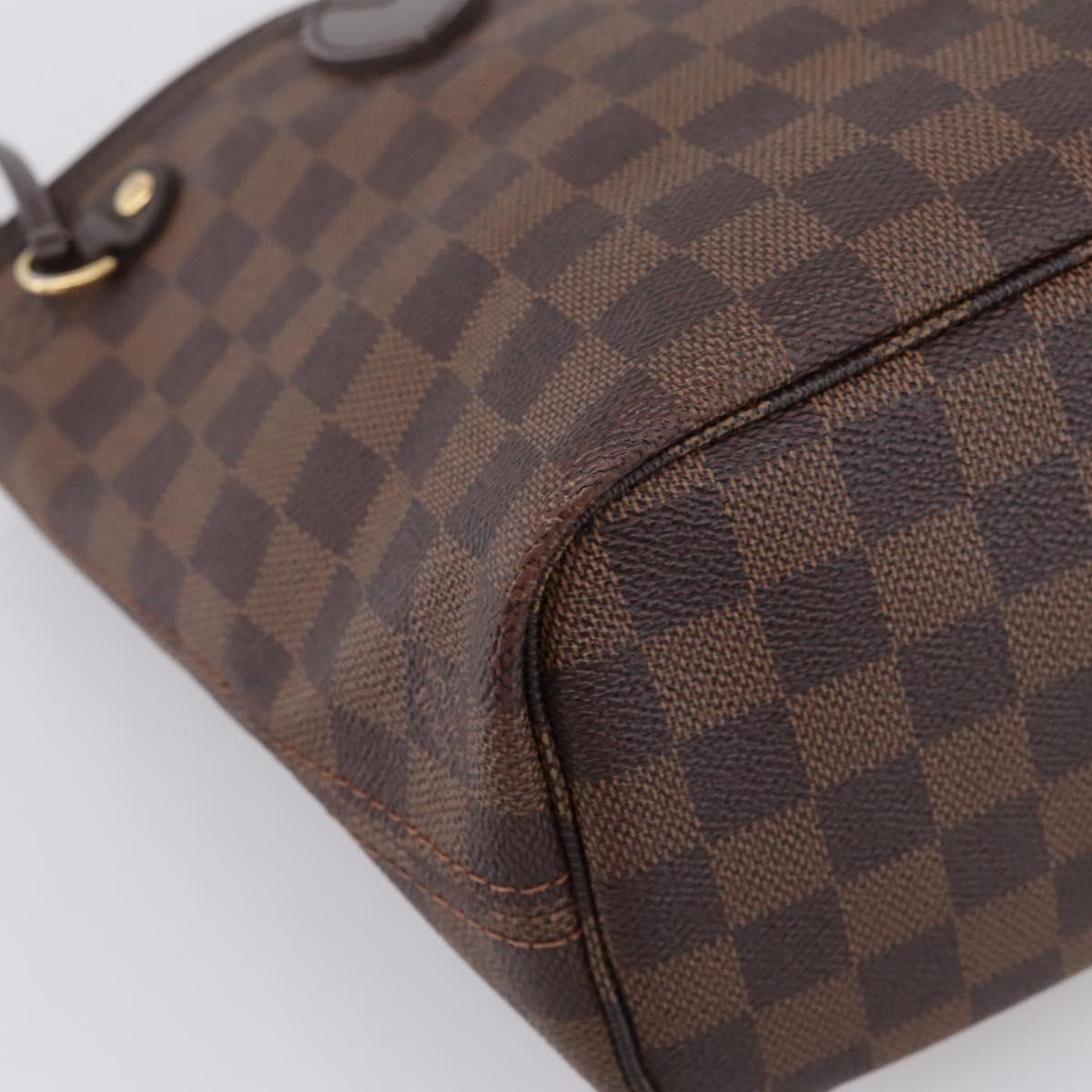 LOUIS VUITTON Damier Ebene Neverfull PM Tote Bag N51109 LV Auth 203266A