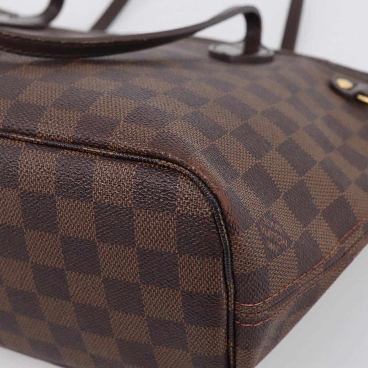 LOUIS VUITTON Damier Ebene Neverfull PM Tote Bag N51109 LV Auth 203266A