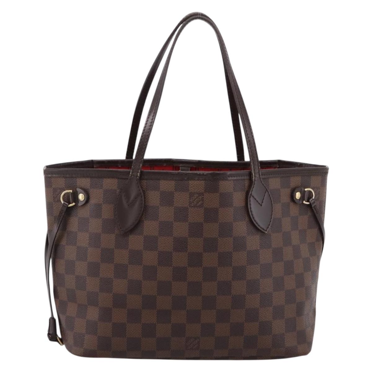LOUIS VUITTON Damier Ebene Neverfull PM Tote Bag N51109 LV Auth 203266A
