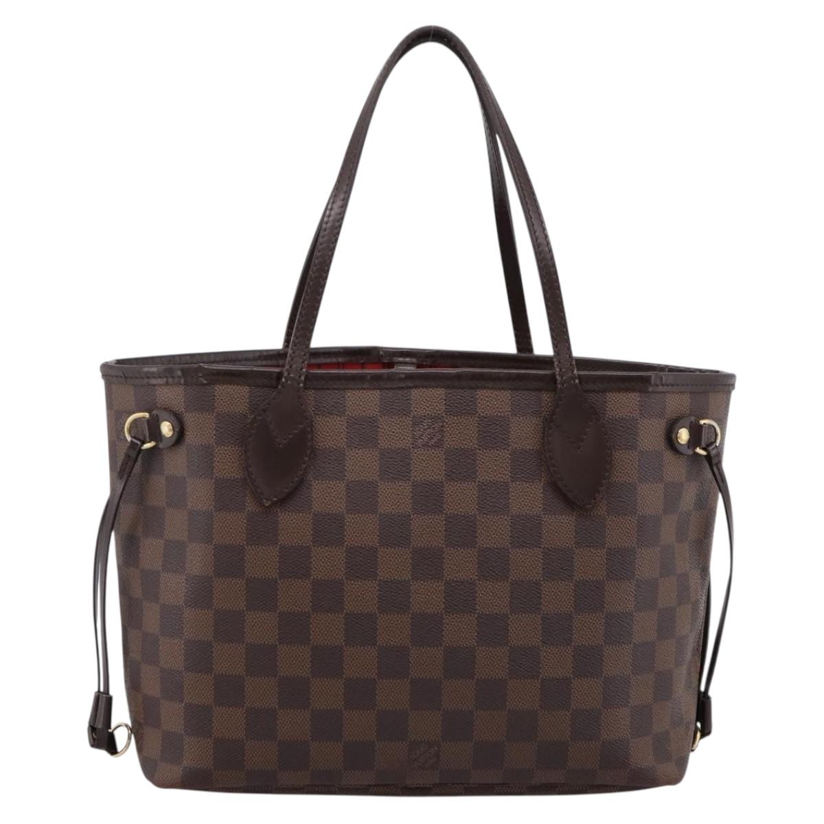LOUIS VUITTON Damier Ebene Neverfull PM Tote Bag N51109 LV Auth 203266A